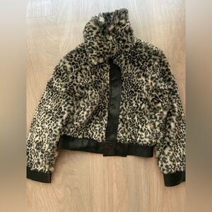 Mother Denim Leopard Faux Fur Jacket